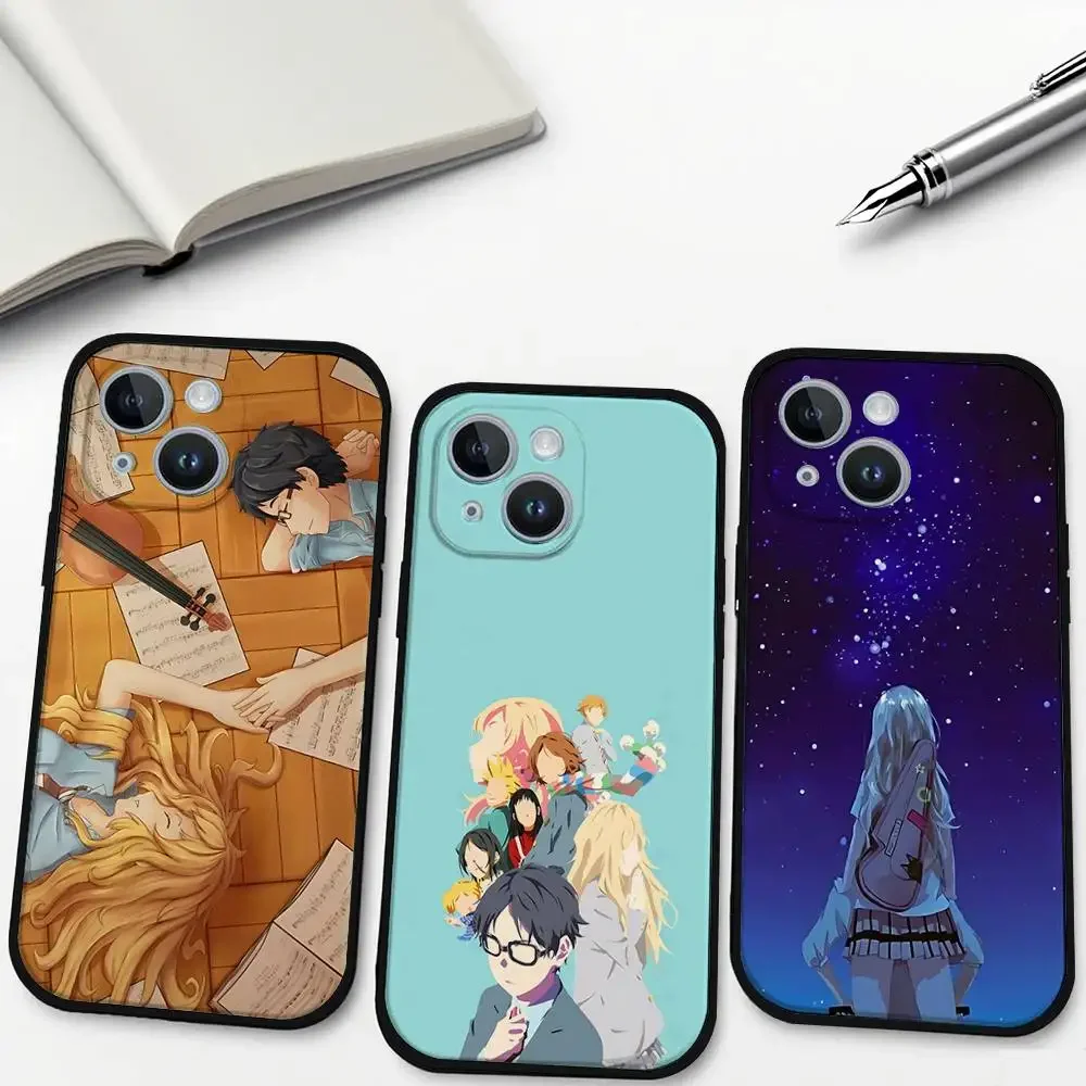 Amine Y-Your Lie In Aprils جراب هاتف جراب هاتف آيفون 17 16 15 11 13 14 Pro Max 7 8 Plus X Xr Xs Max 12 Mini Black Shell Co #2