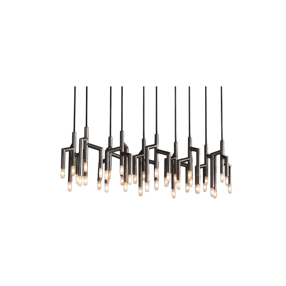 

RAMEAU Linear Chandelier for Ceiling Installation AC Powered E26 Plastic Steel Metal Switch for Villas Hospitals