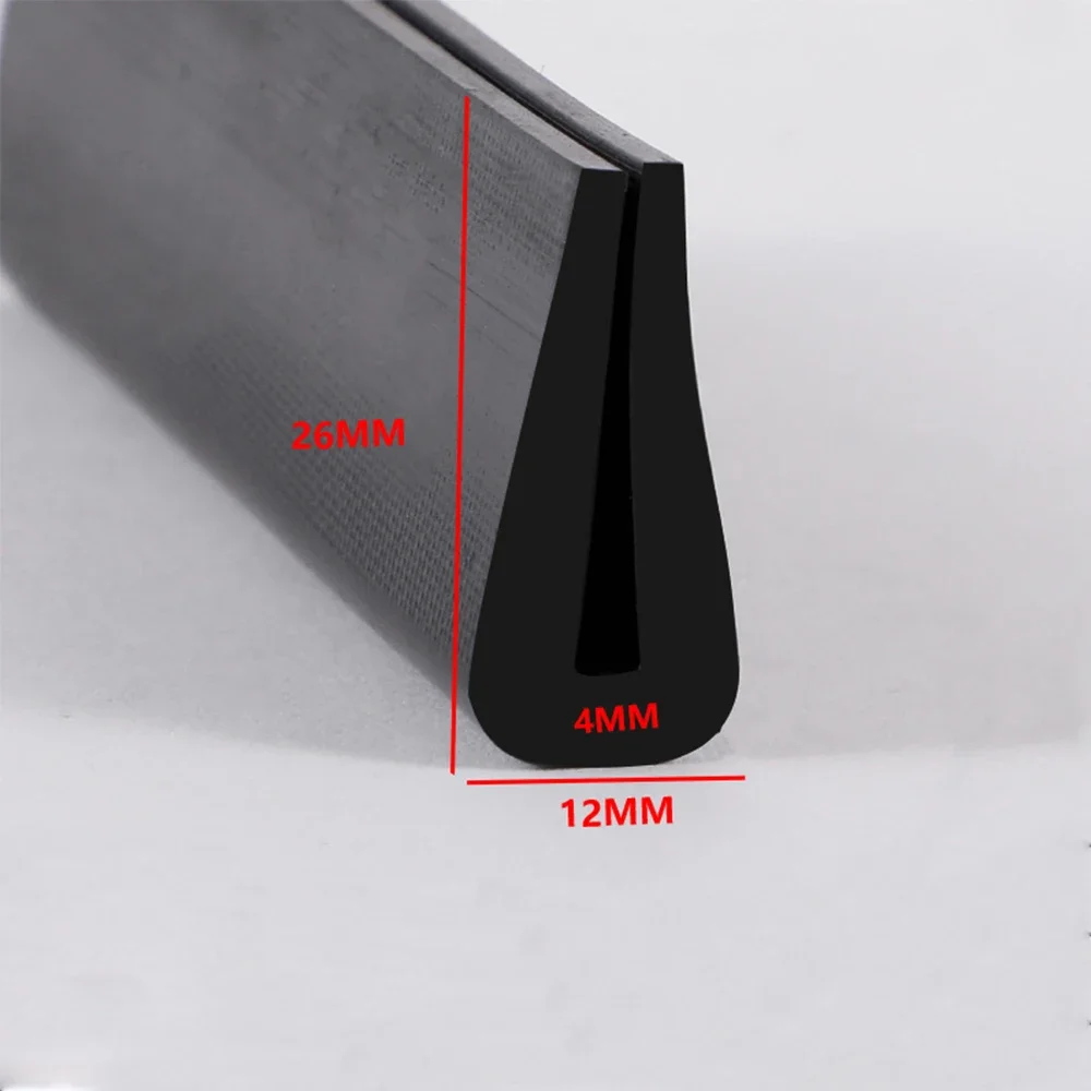 1/2M U-shaped Silicone Edging Strip Anti-Collision Semi Transparent Glass Fish Tank Steel Plate Edge Sealing Card Sealing Strip