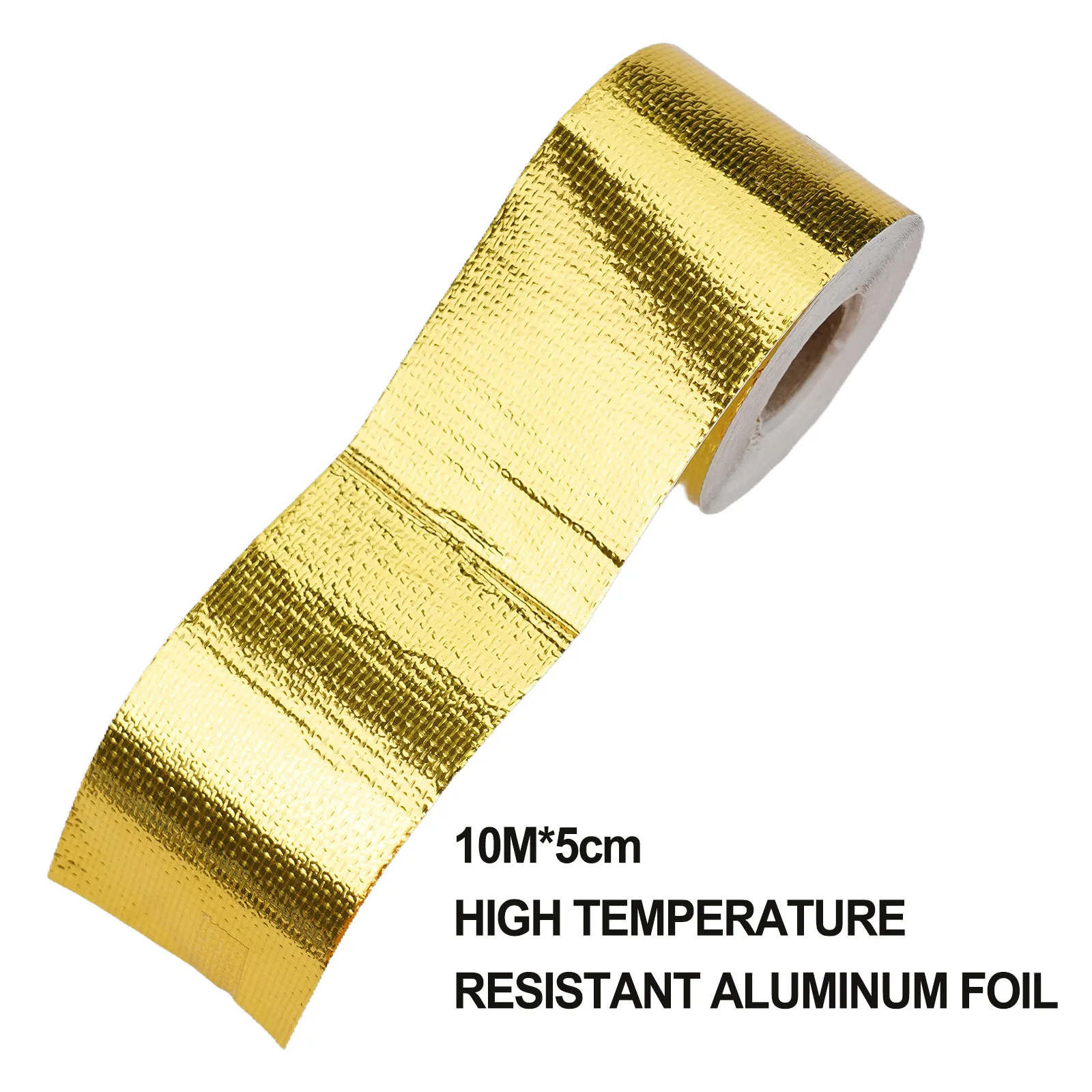 Golden Aluminum Foil Backing Tape Golden Aluminum Foil Tape High Temperature Reflective Car Intake Pipe 50mm*10m