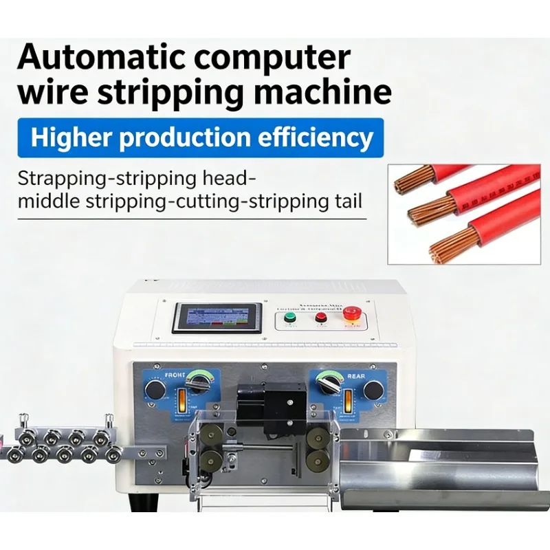 

【Brand new】Full Automatic CNC Electronic Wire Stripping Machine 10mm² Single Double Core Thin C le Cutting Stripping All-in-One
