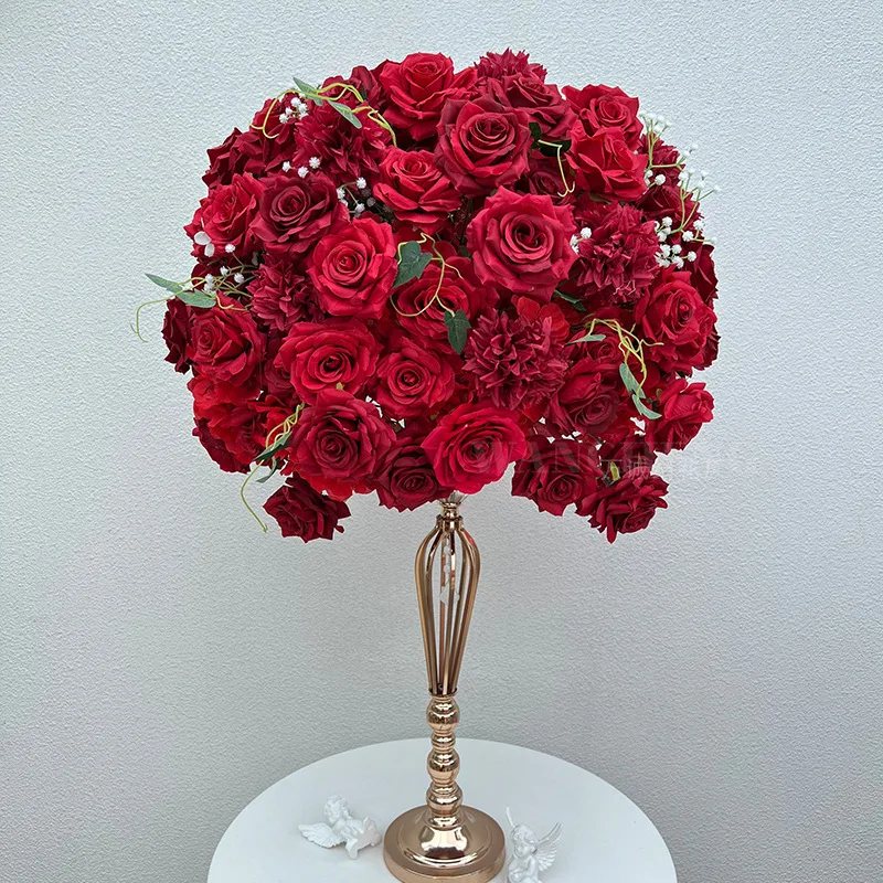 New simulated hydrangea rose balls Western wedding table decoration window exhibition hall arrangement flower ball silk flowers