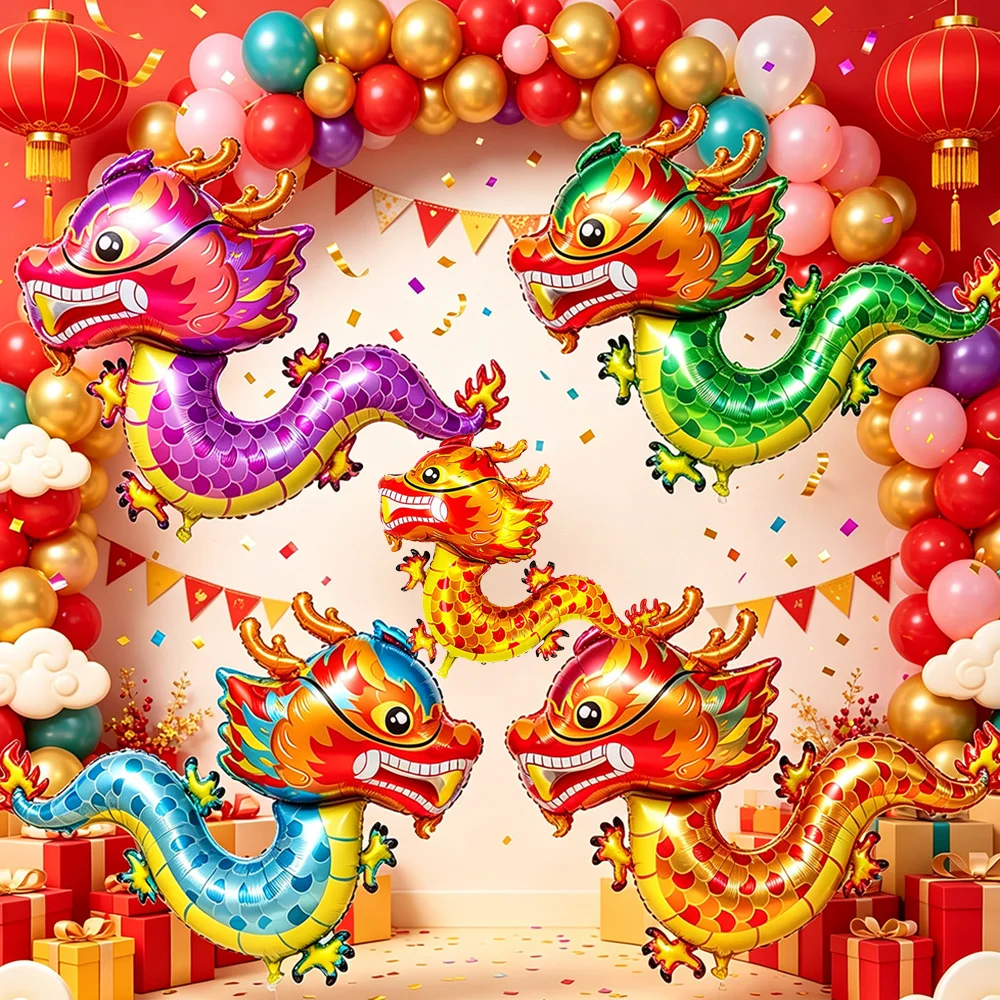 Drache Luftballons Drachen Geburtstag Party Dekorationen Chinesische Drachen Luftballons Mottoparty Babyparty Zubehör China Loong – Detail 2