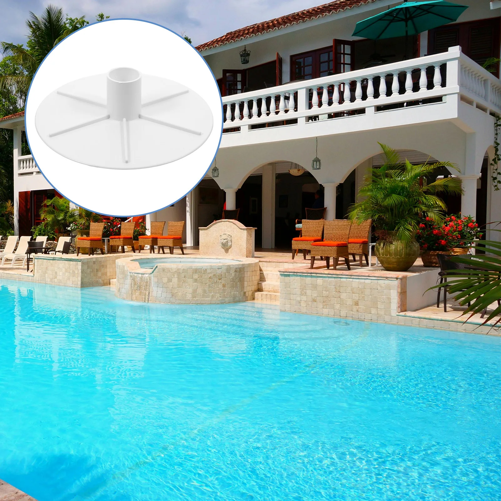 

Вакуумная пластина скиммера для бассейна, белый АБС-пластик, прочная для подземной надземной очистки бассейна, крышка-адаптер, панель