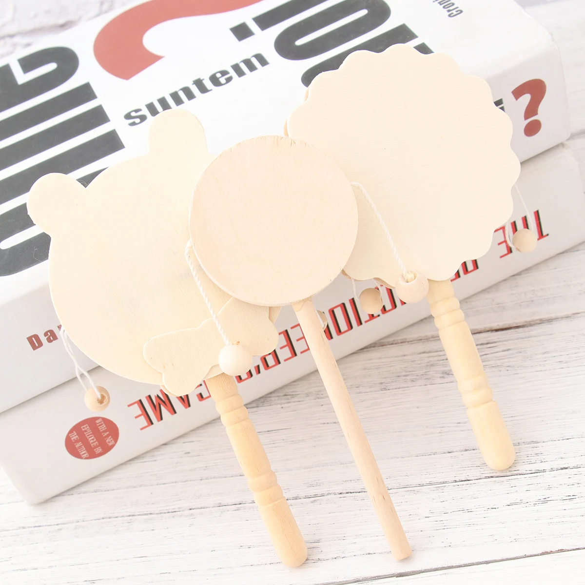 Tambor de Madera para Pintar, 7 Piezas, Tambor de Madera sin Terminar para Pintar, para Niños, Creativo, Interacción entre Padres e Hijos, Coordinación Mano-Ojo