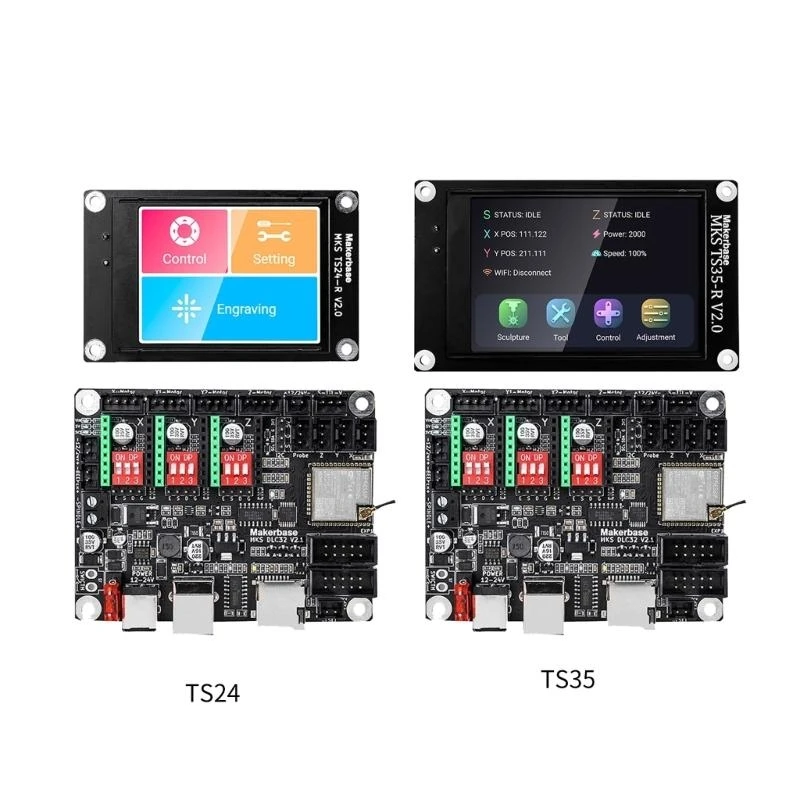 462B Engraver Mainboard Screen Kit MKS DLC32 V2.1 32bits GRBL Offline Wifi Control with DLC32 V2.1 Controller Case Enclosure