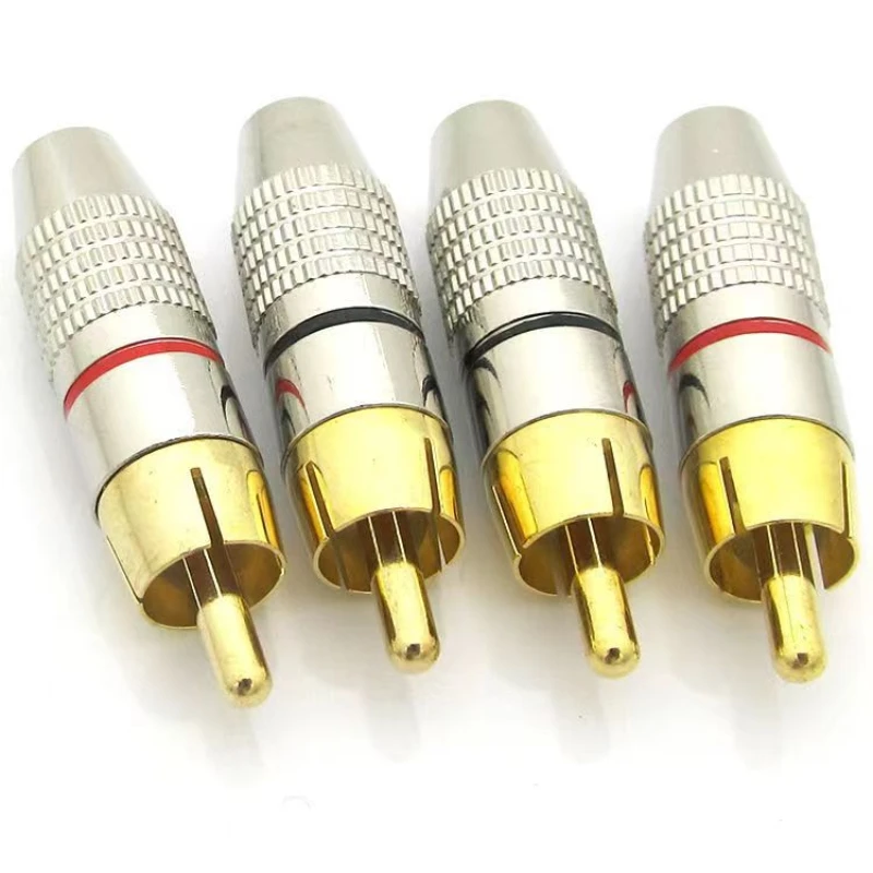 1/4/10pcs RCA Male Connector Non Solder plug Adapter for Audio Cable Plug Video CCTV camera Solder-Free high quantity