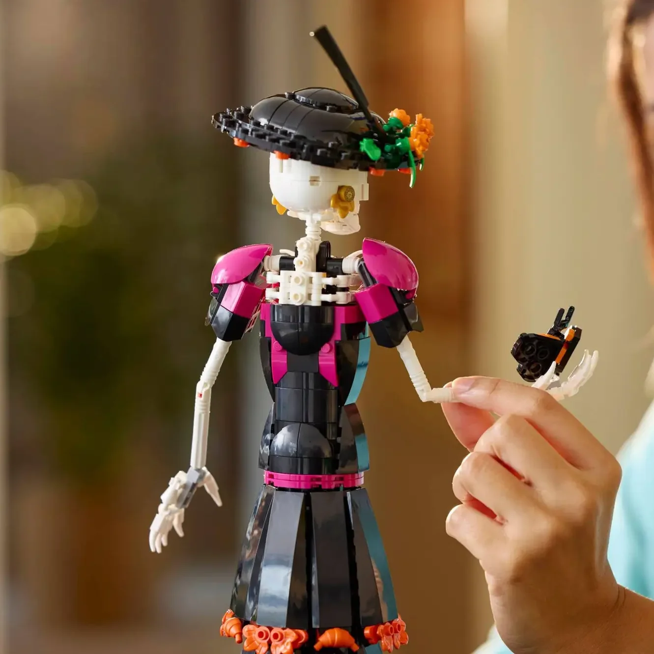 New 1212Pcs Undead Form Mexican Cultural Skeleton Figurine Undead Skeleton Noblewoman Building Block Model Toy For Ornament Gift