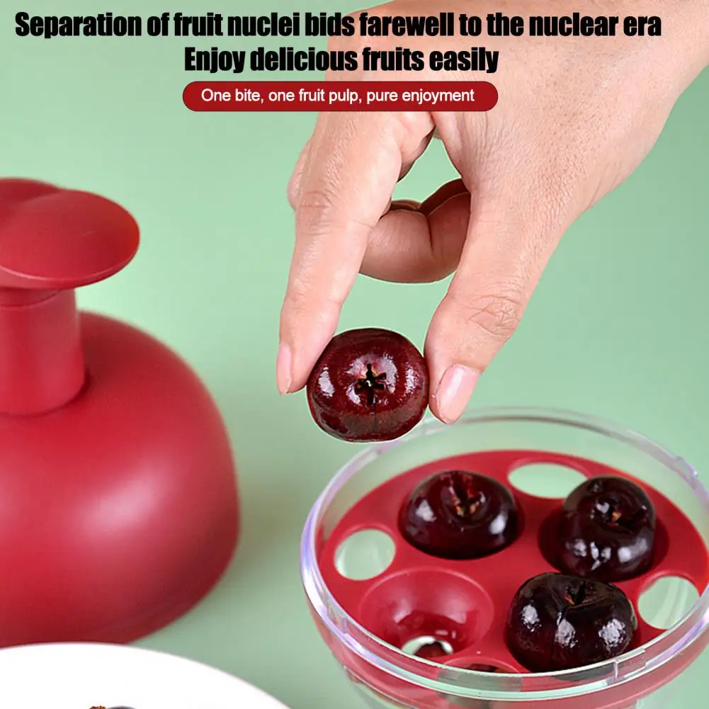 Cherry Corer Tool 4 Hole Cherry Pitter Fruit Coring Tool Stainless Steel Cherry Remover Press Kitchen Gadget for Stone Fruit Jam