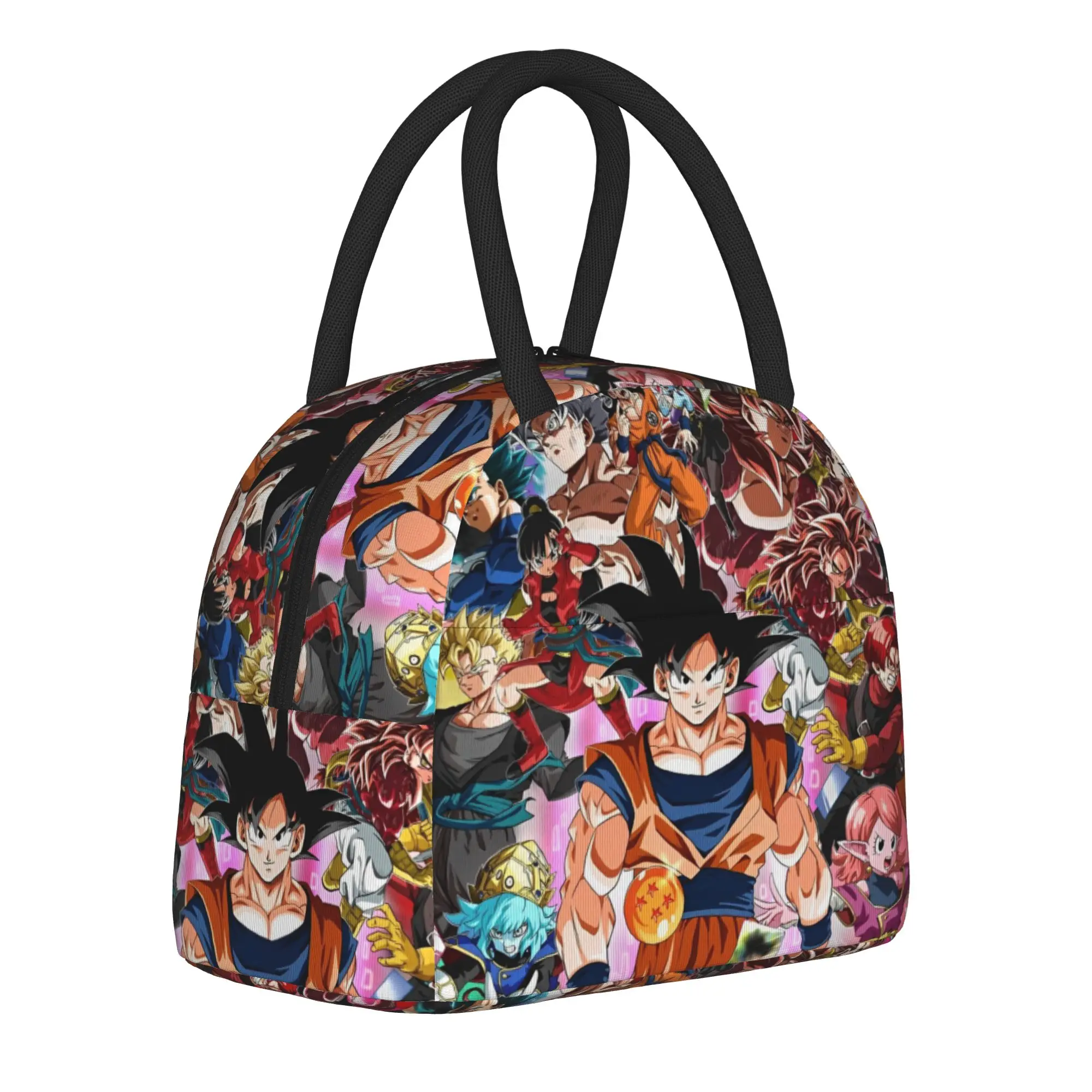 Bolsa térmica para el almuerzo con diseño de dibujos animados japoneses, contenedor de comida DBZ Goku, bolsa de gran capacidad, lonchera tipo bento, bolsa de playa