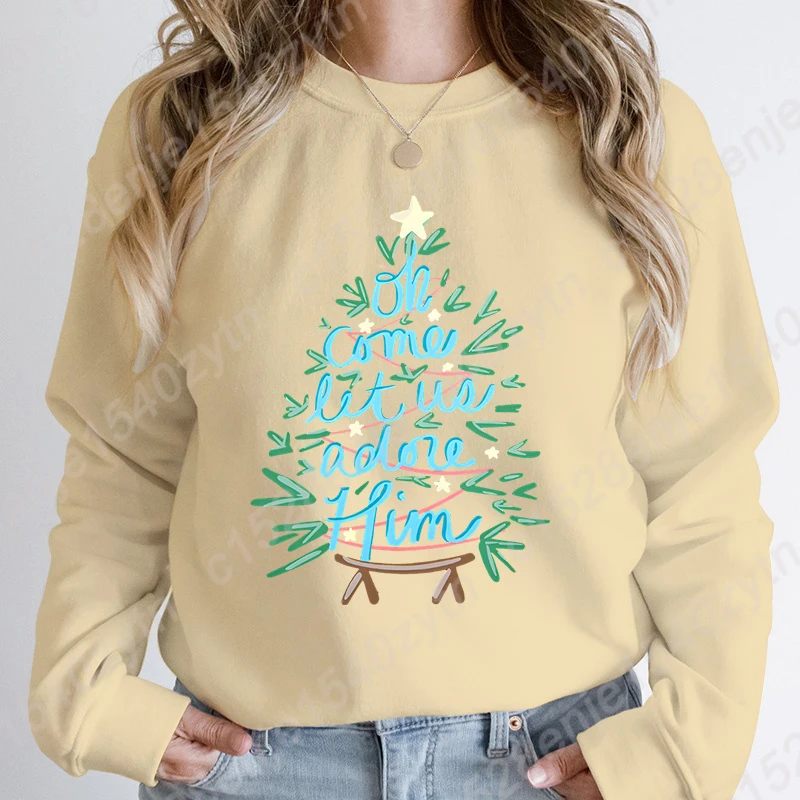 Christmas Sweatshirt for Women Funny Christmas Tree Christian Shirt Crewneck Long Sleeve Xmas Jesus Faith Tops