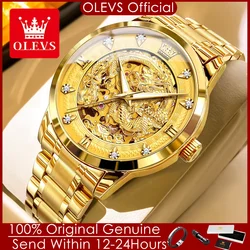 OLEVS New Automatic Watch for Men Imported CITIZEN Mechanical Movement Skeleton Dragon Watch Man High Quality Waterproof Watches