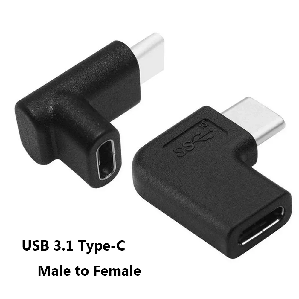 90 Degree Right Angle USB 3.1 Type C Male To Female Converter USB-C Adapter for Samsung Huawei Smart Phone Portable Connector