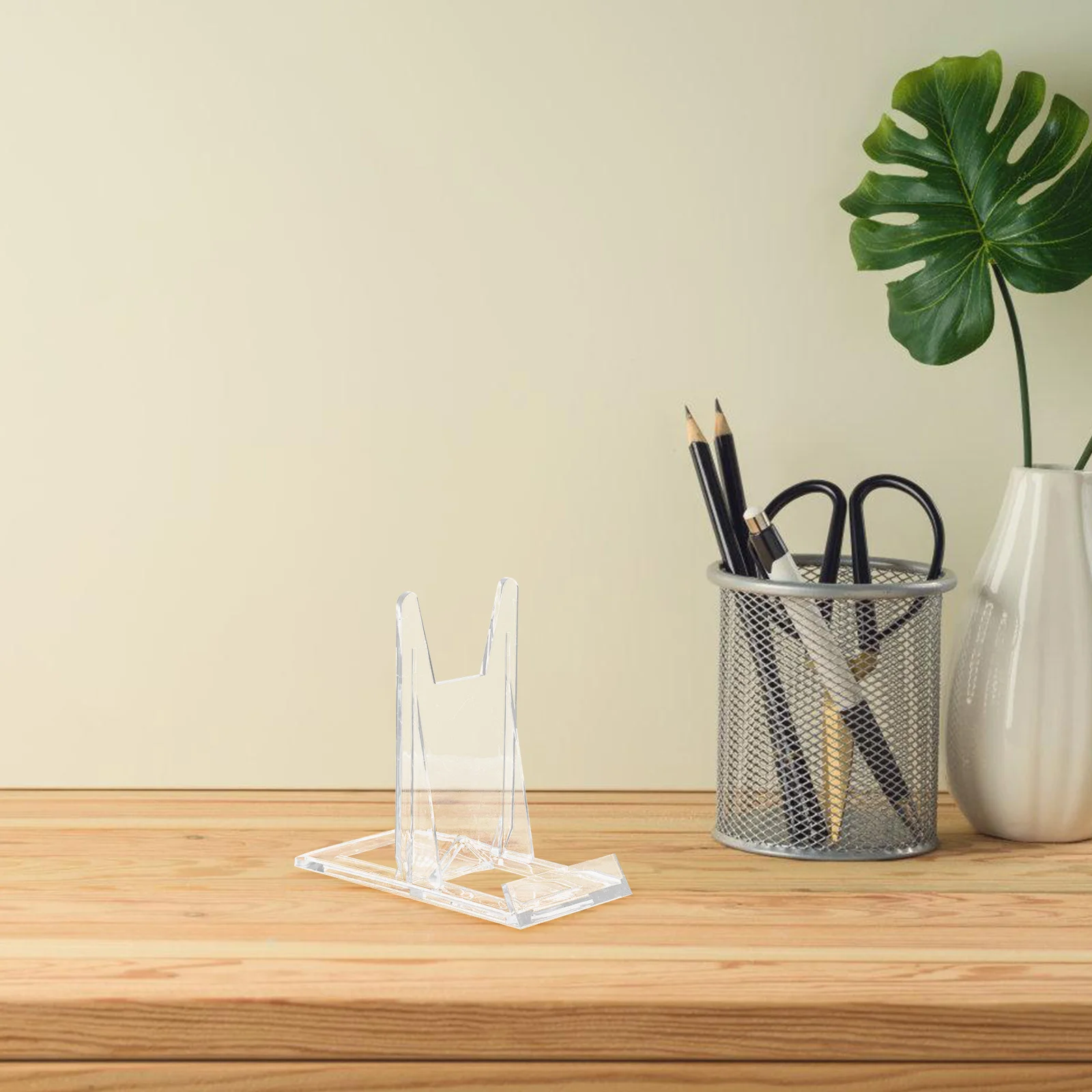 

12Pcs Transparent Adjustable Display Stands Clear Plastic Easels for Photos Plates Business Cards Wedding Sign Holder Desktop