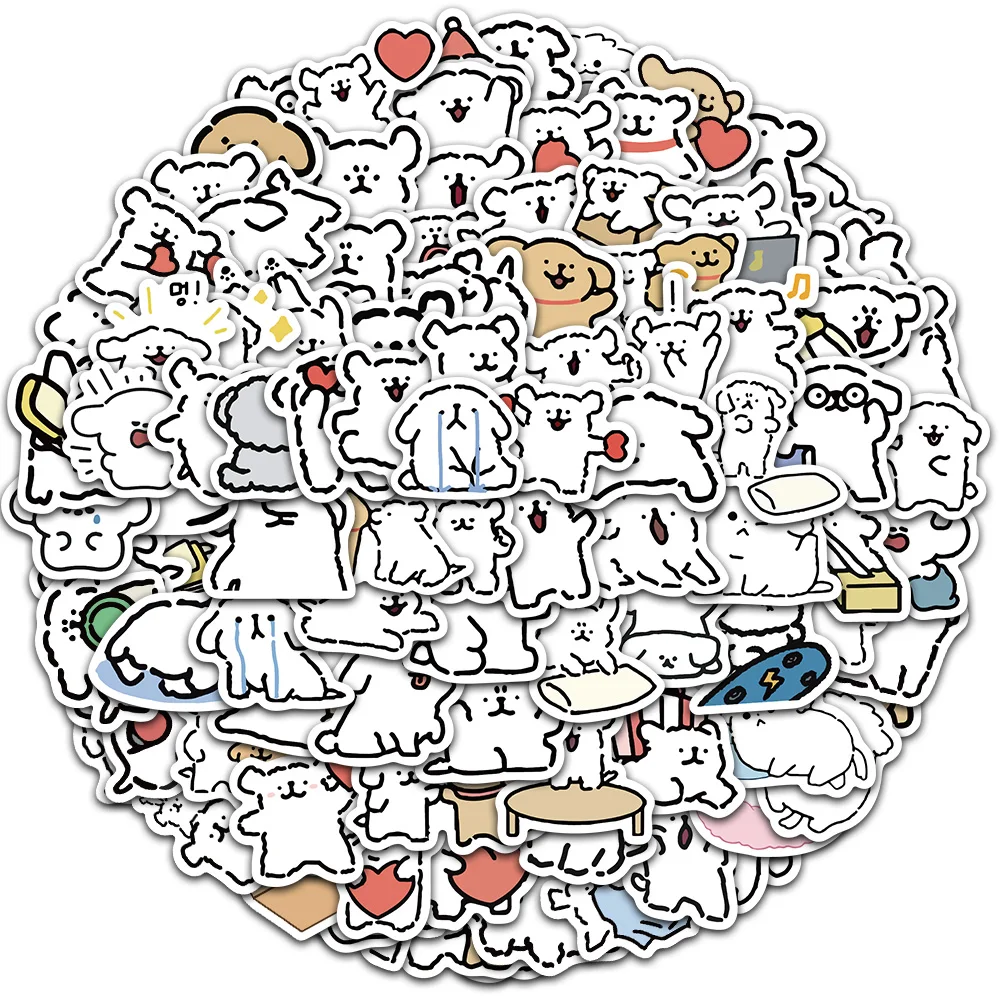 

50/100 шт., мультяшные милые линии, щенок, граффити, наклейки, скрапбук, телефон, блокнот, цветочный горшок, фоторамка, коробка для хранения, наклейки «сделай сам»