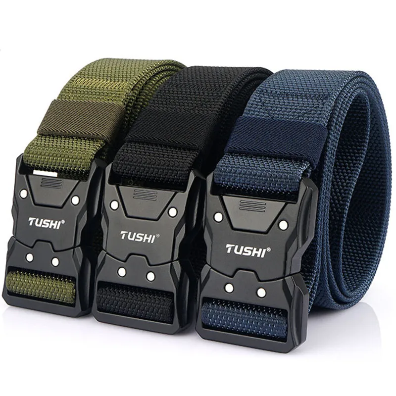 

Tactical Belt Quick Release Metal Buckle Combat Belt, Casual Tooling Training Belt