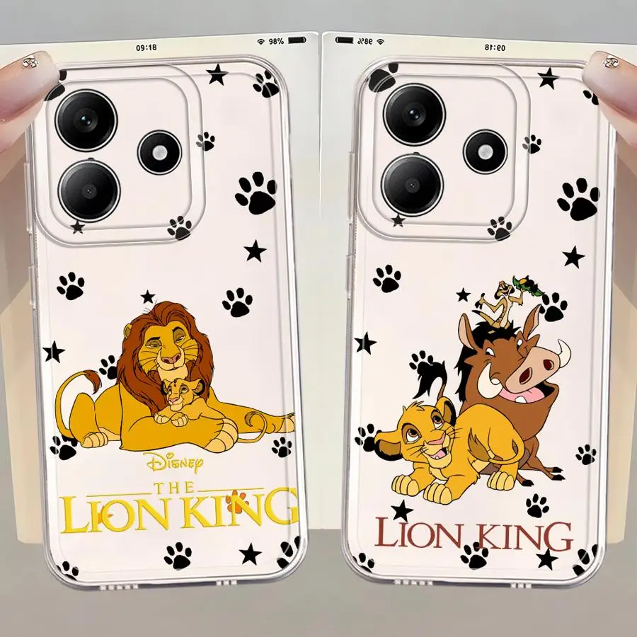 Funda transparente del Rey León para Xiaomi Redmi Note 13C 12S A4 14C 9 10 11 Pro 12 13 14 Pro Plus 10S 10Lite 11S 9S