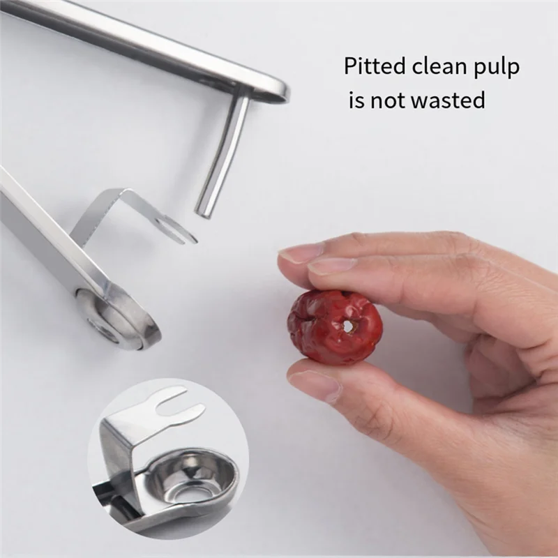 GOOD-3PCS Cherry Pitter Remover Stainless Steel Cherries Corer Pitter Tool, Cherry Seed Remover Multi Function Fruit Pit