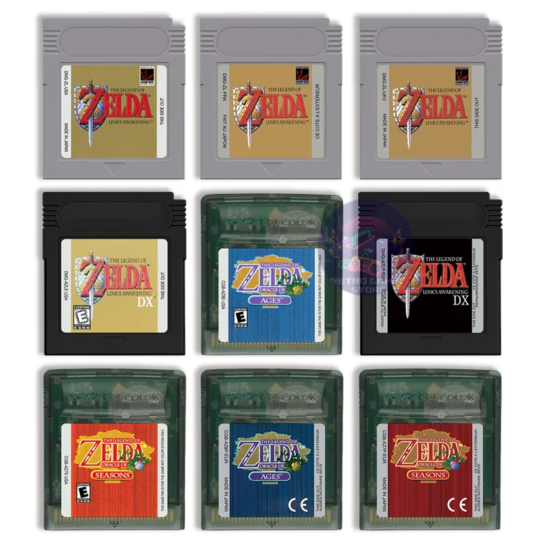 

Zelda Series Game Cartridge Video Game Console Card Links Awakening Oracle of Ages Seasons High Quality Battery Save for GBC