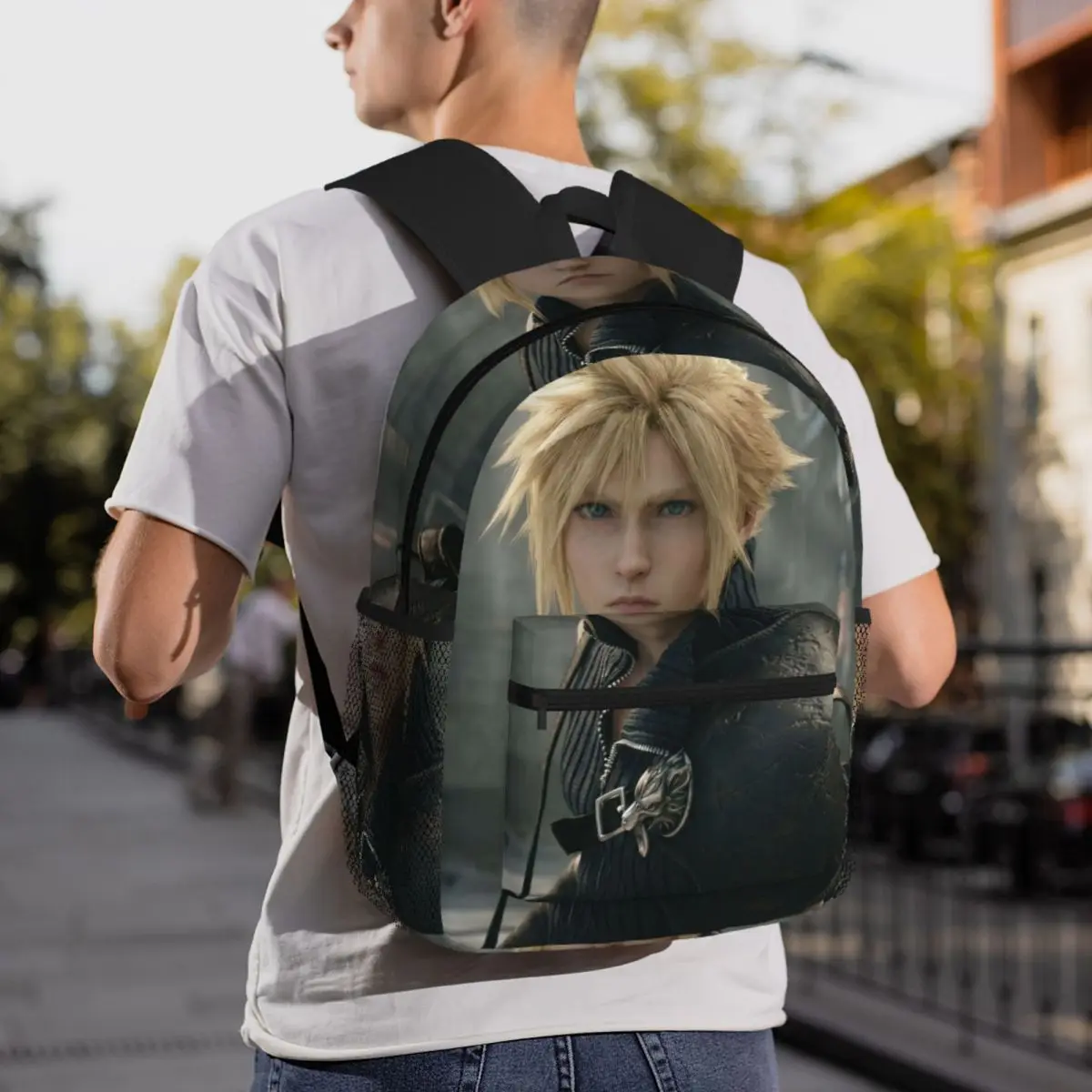 Final Fantasy VII All In One Backpack Daypack Large Capacity Boys Girls BookBag School Bag Shoulder Bags for Men Women