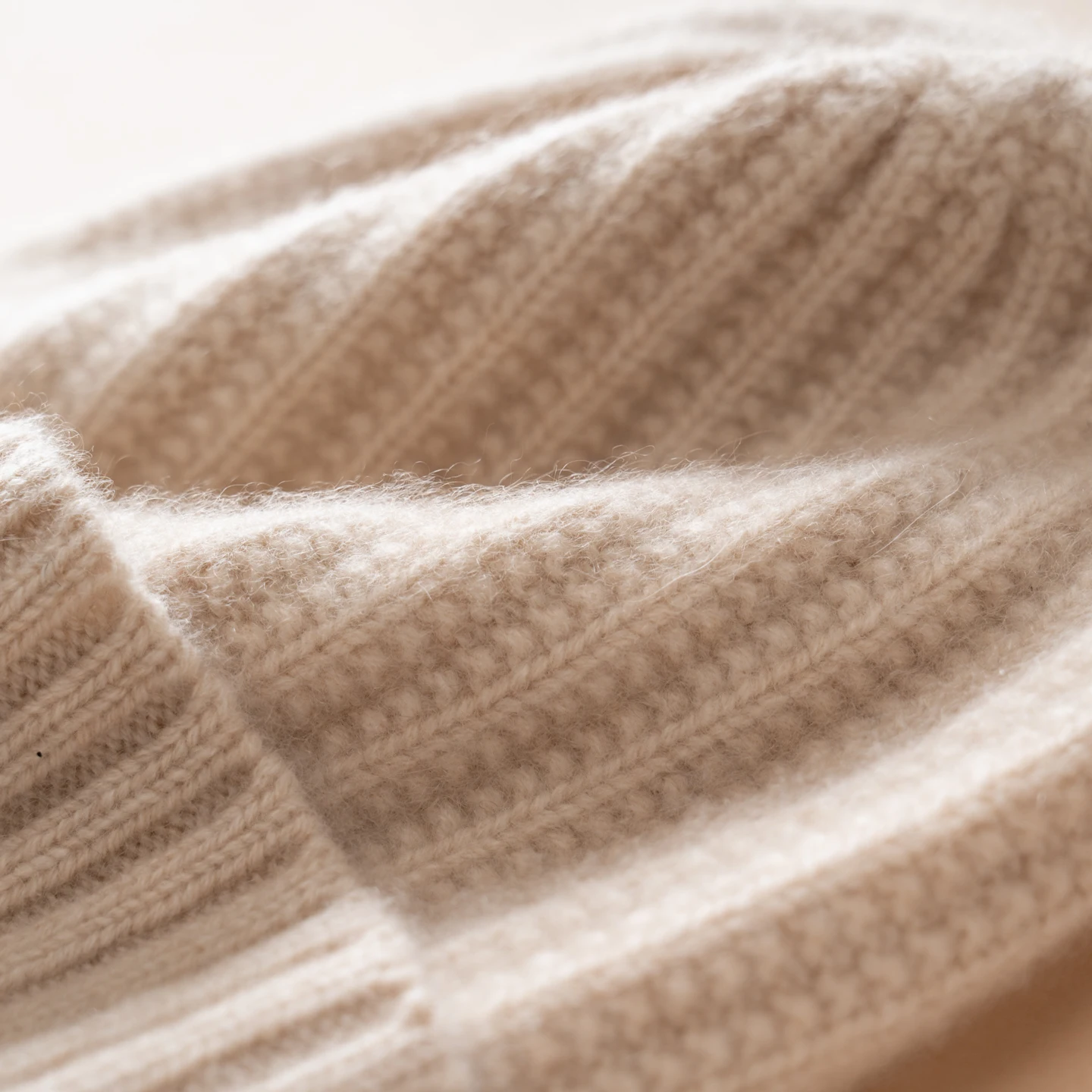 100% Pure Cashmere Beanie Hat Unisex Winter Hats Ribbed Thicken Knitted Hat For Women&men Outdoor Windproof Casual Soft Warm Cap