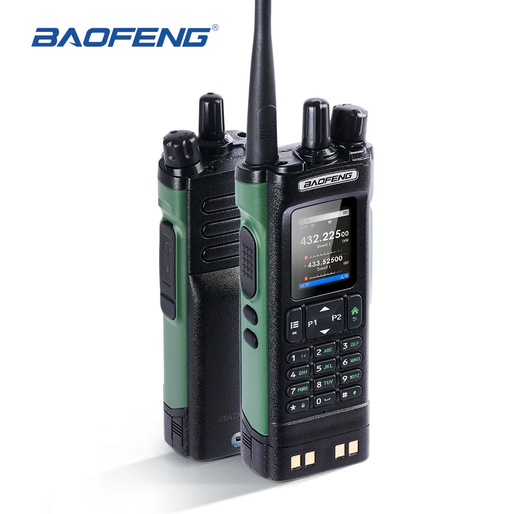 Baofeng UV-32 Multi-band 10W GPS Bluetooth App Program FM Air Band Walkie Talkie 2.0” HD Display 2200mAh USB-C Charging Battery