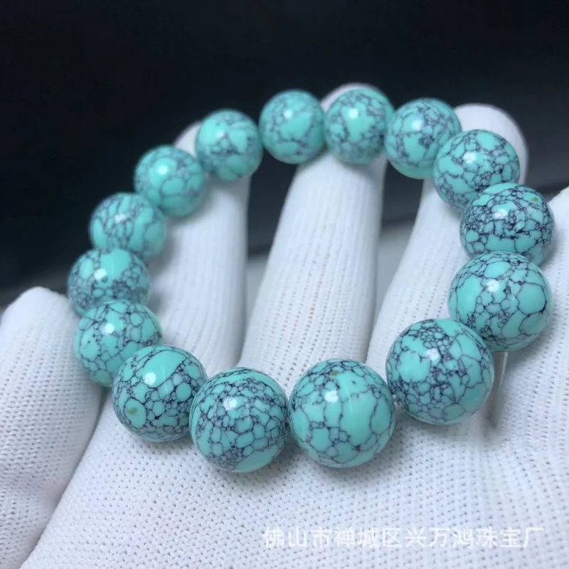 Live Broadcast Supply Magnesite Second Generation Optimized Turquoise Iron Wire round Beads Bracelet DIY Accessories