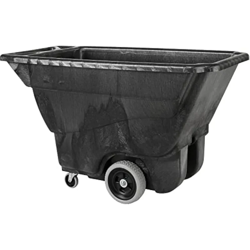 Tilt Dump Truck,450 lbs 1/2 Cubic Yard Heavy Load Capacity with Wheels,Trash Recycling Cart,Black