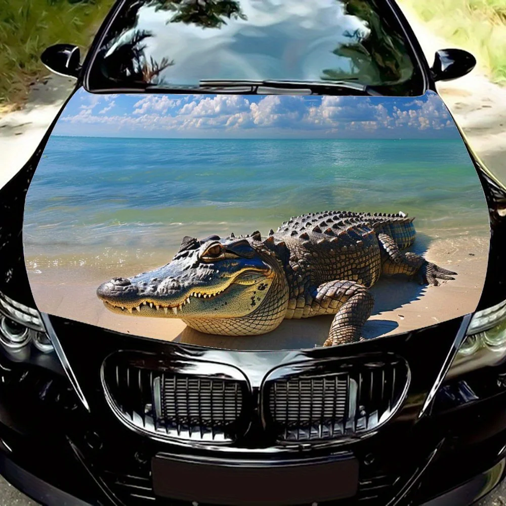 

Крокодилы в неторопливом солнце, обертка на капот автомобиля, цветная виниловая наклейка, графический капот грузовика, автоаксессуары, украшение, наклейка, подарок