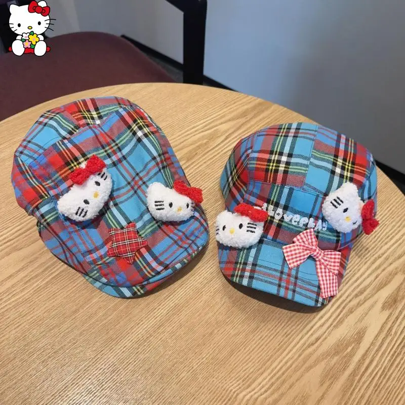 

Lovely Cartoon Sanrios Hello Kittys Sunshade Hat Bow Cute Senior Personality Forward Hat Duck Tongue Hat Fashion Festival Gift
