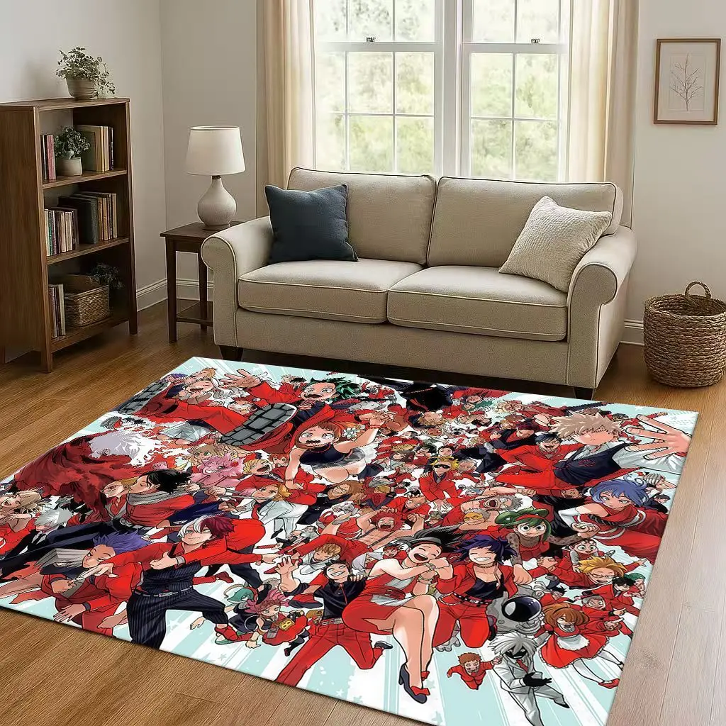 Anime My Hero Academia Bakugou Deku Cartoon Living Room Non-Slip Area Rug Carpet for Bedroom Playroom Sofa,Home Decor Doormat