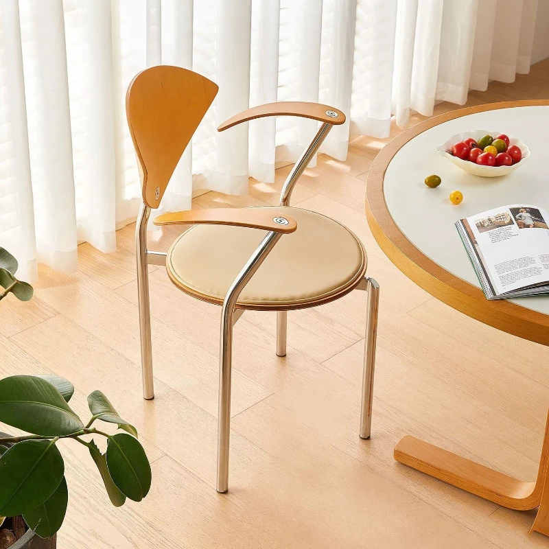 

LTT Nordic Modern Restaurant Solid Wood Backrest Armchair Office Desk Chair Creative Single Chair