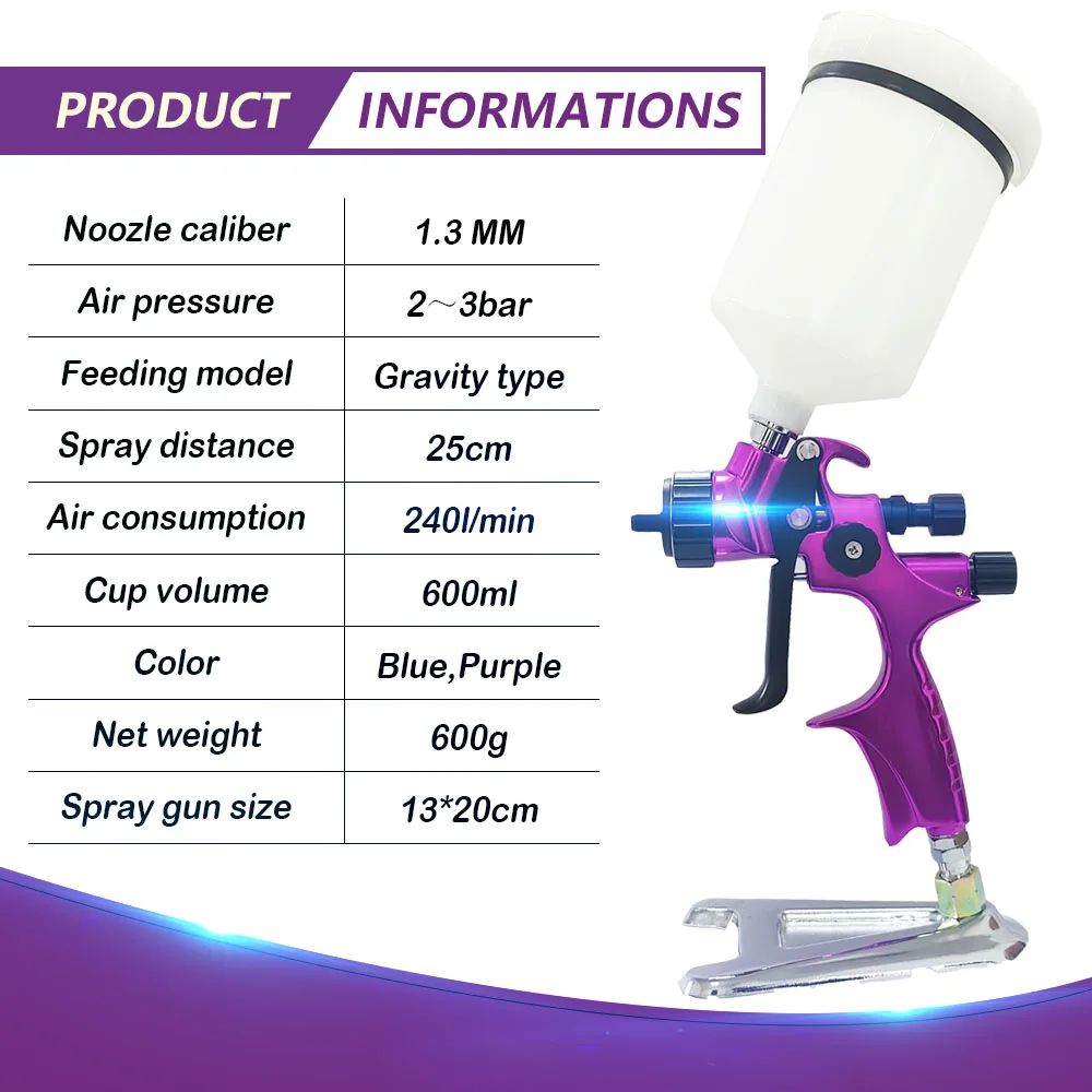 Limited Edition High Efficiency Paint Spray Gun K800 Spray Gun 1.3MM Stainless Steel Nozzle Paint Sprayer For Car Painting