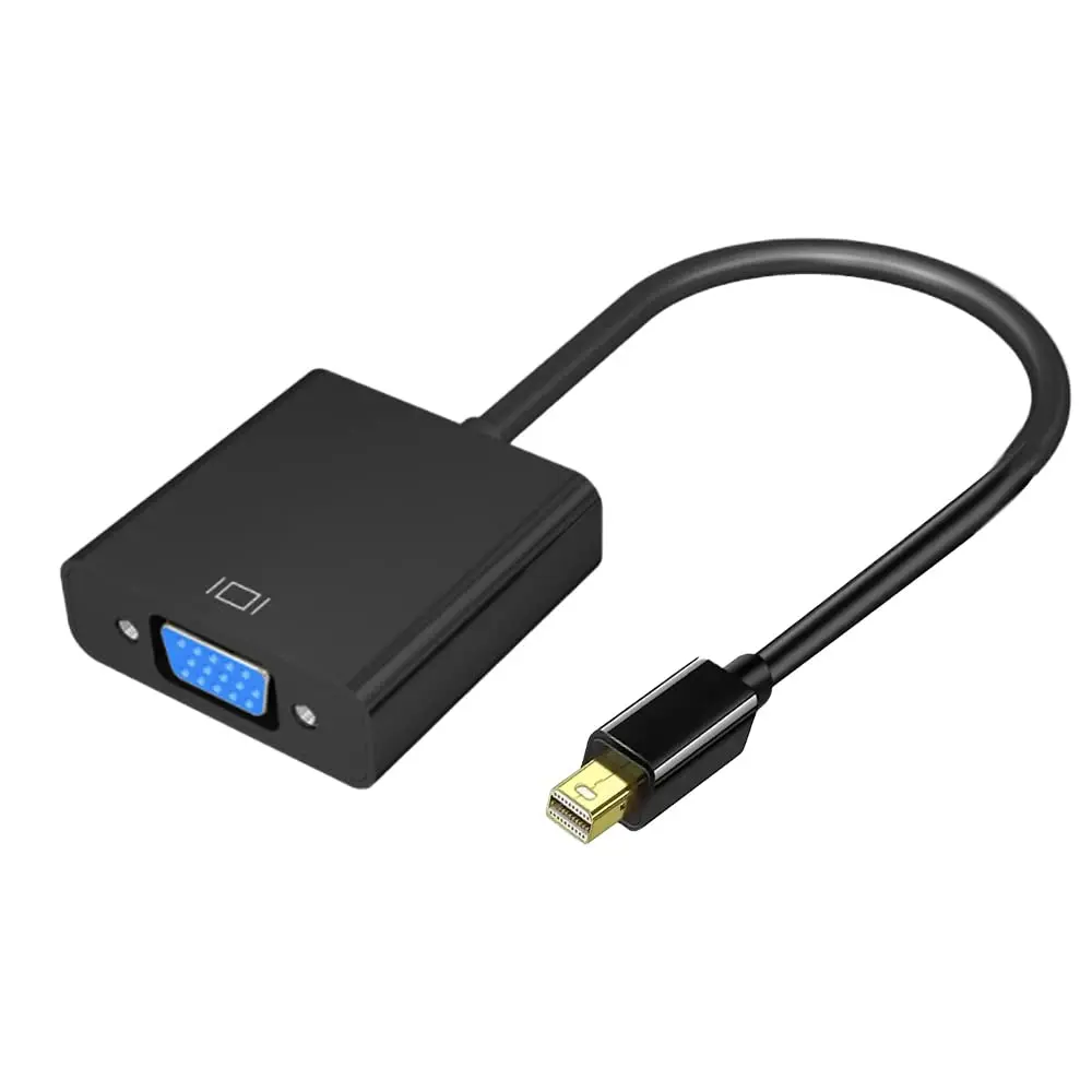 Mini DP (compatibel Thunderbolt 2) naar VGA-adapterkabel Mini Displayport naar VGA D-Sub-converter HD 1080P-kabel voor Macbook Pro