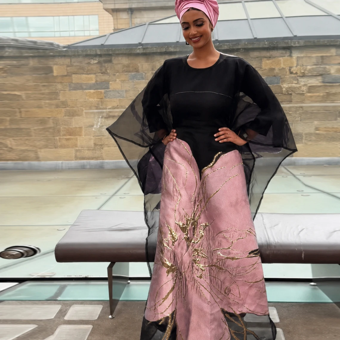 

African Tulle Net Dress With Short-sleeved Dress Lining 2Pcs Set Party African Dashiki Middle East Nigeria Bride Wedding Robe