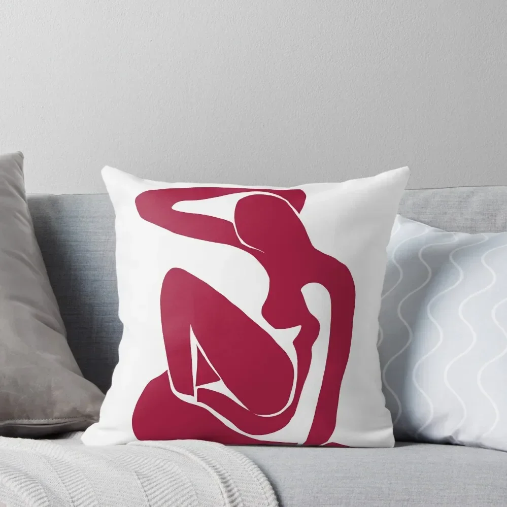 Matisse Cut Out Figure #1 Red Throw Pillow Pillow Cover covers for pillows pillow