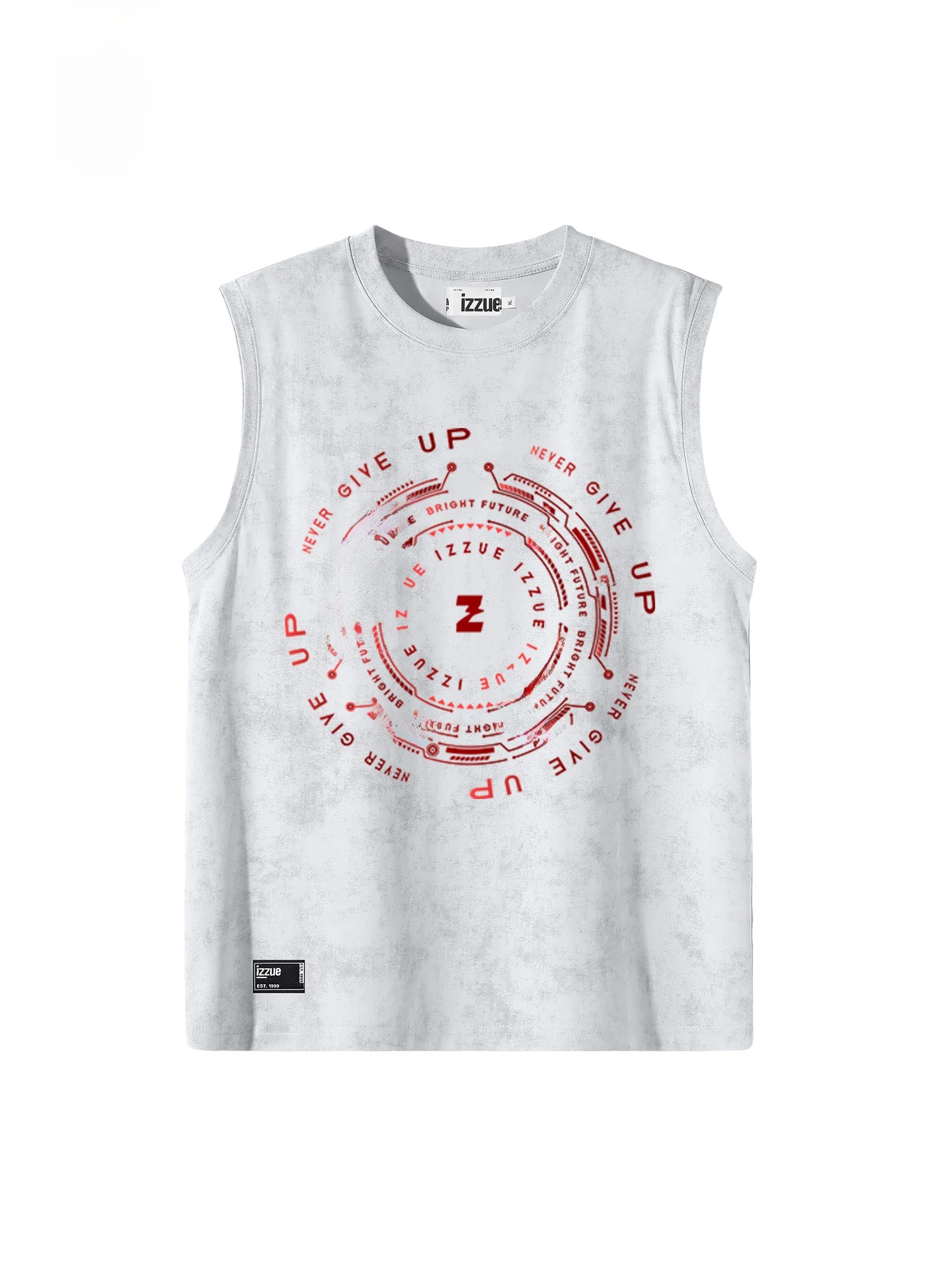 

Мужская летняя дышащая свободная майка Izzue Retro с восковым окрашиванием, круглым вырезом и американским кроем плеча, из хлопка и полиэстера, коллекция 2026