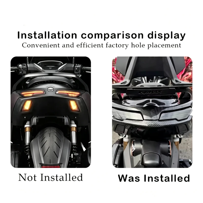 Rear Tail Lamp Garnish Cover Motorcycle Tail Light Upper Carbon Fiber Cover Compatible With for Yamaha NMAX155 V3 2025