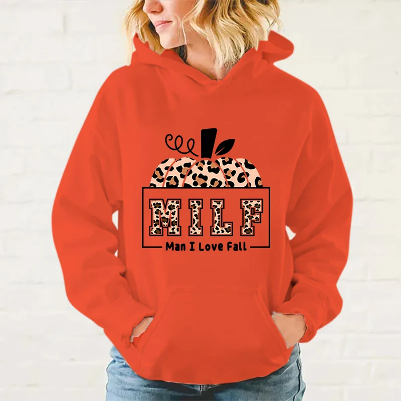 y2k hoodies New Pumpkin Milf Man I Love Fall Hoodies Women Girl Long Sleeve Sweatshirt Female Casual Loose Hoodies Fashion tops