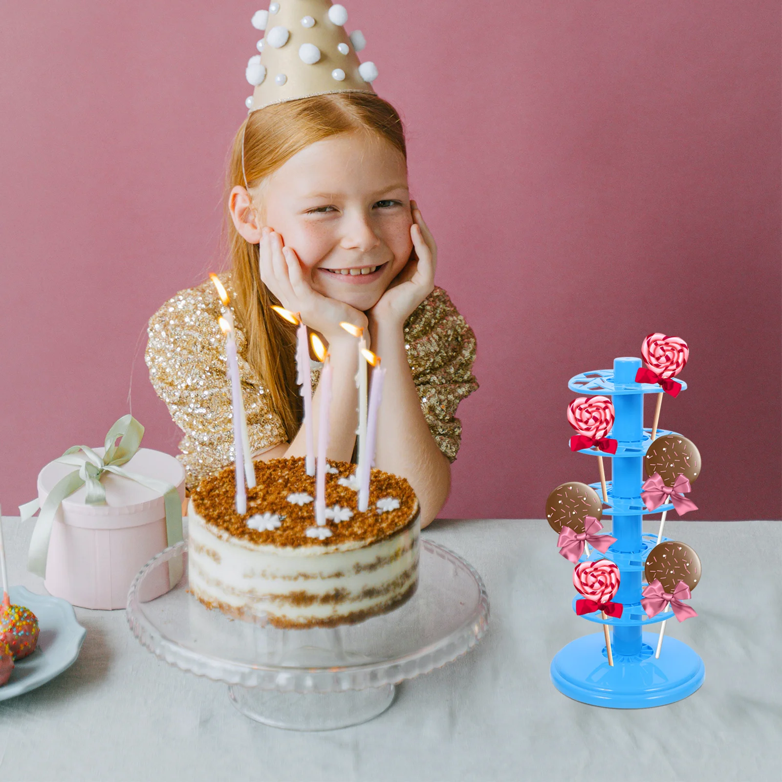 

2Pcs Tiered Lollipop Display Stand Resistant Reusable Candy Holder Party Decoration Base Lollipop Holder