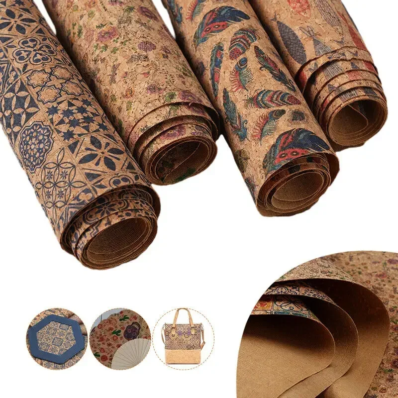 天然コルク革生地,縫製材料,人工皮革,弓,クラフトバッグ,靴,DIY装飾,新品,100x138cm