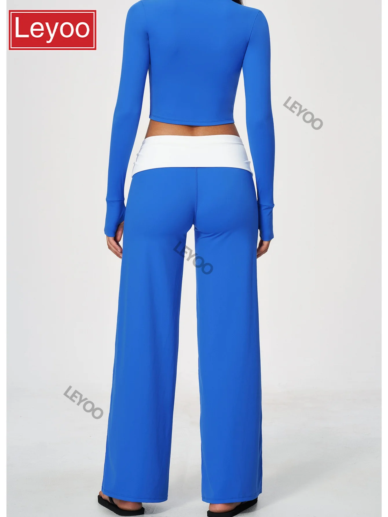 Women's yoga three piece set with stand up collar, long sleeves, belly cinching pants, breathable fitness bra, 2026 new style