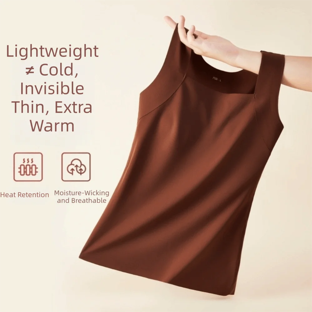 Versatile Seamless Thermal Underwear Sleeveless Keep Warm Women's Vest with Chest Pad Base Layer Vest Girl