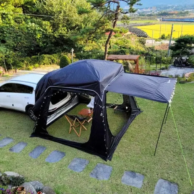 

Portable Outdoor 210D Oxford Tent for SUV PU2000mm Automatic Quick Opening Car Rear Shade Tent for Camping