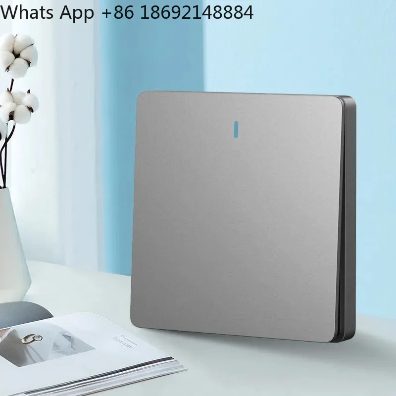 For Chint 6C Wall Switch Magic Silver Gray Socket Household Concealed Wall Mount One Gang Five Hole 86 Type Panel Porous