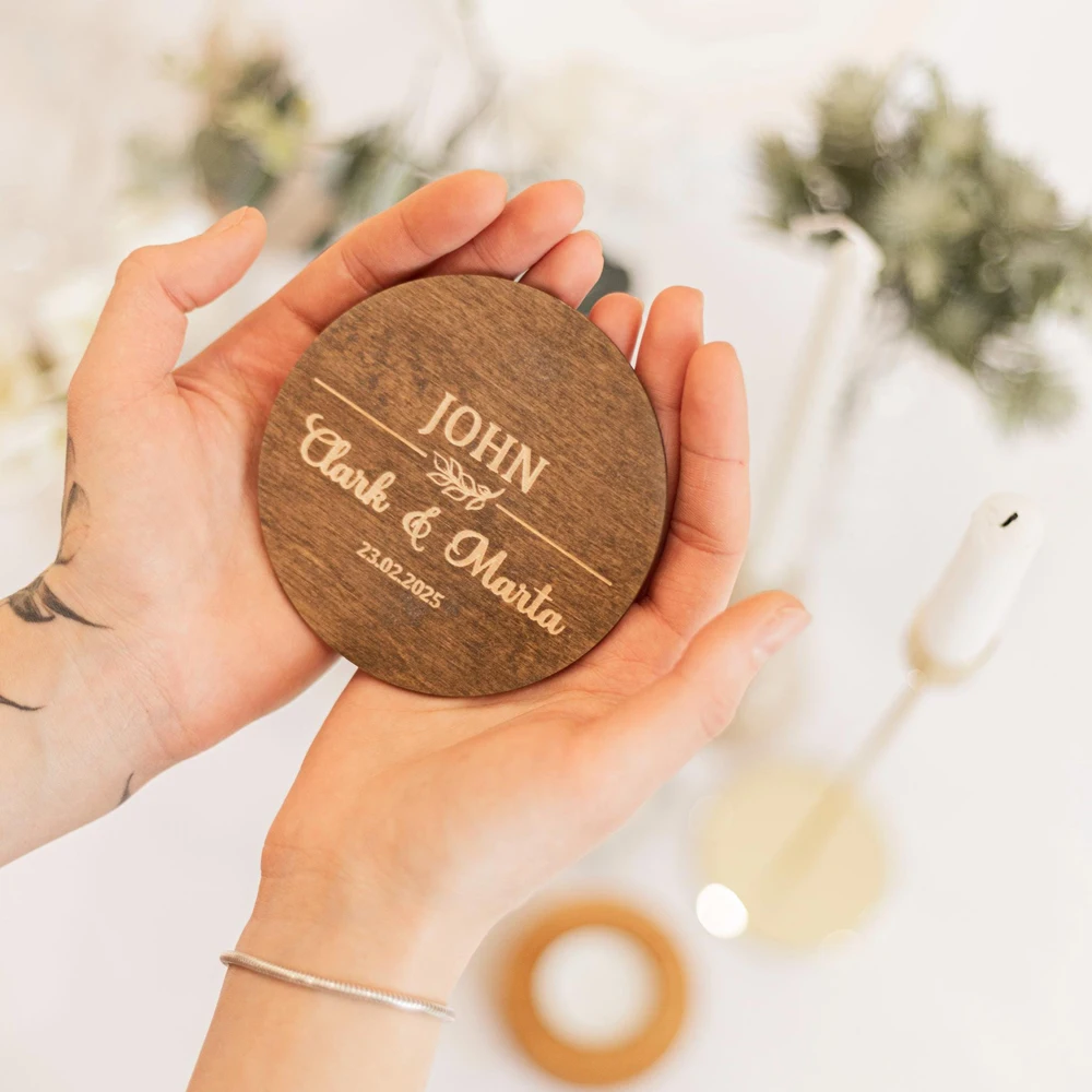 10/30/50pcs Personalized Wood Wedding Name Tags Coaster Custom Place Cards for Guest Seating Rustic Table Decor Party Favours