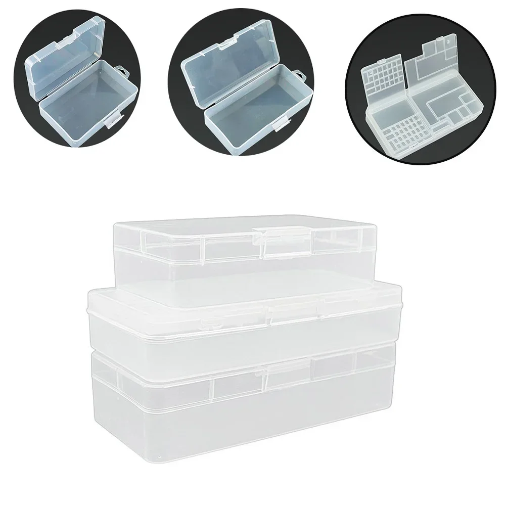 Transparent Rectangle Plastic Storage Box Screw Holder Case Organizer Container Electronic Components, Jewelry, Cosmetics Tools