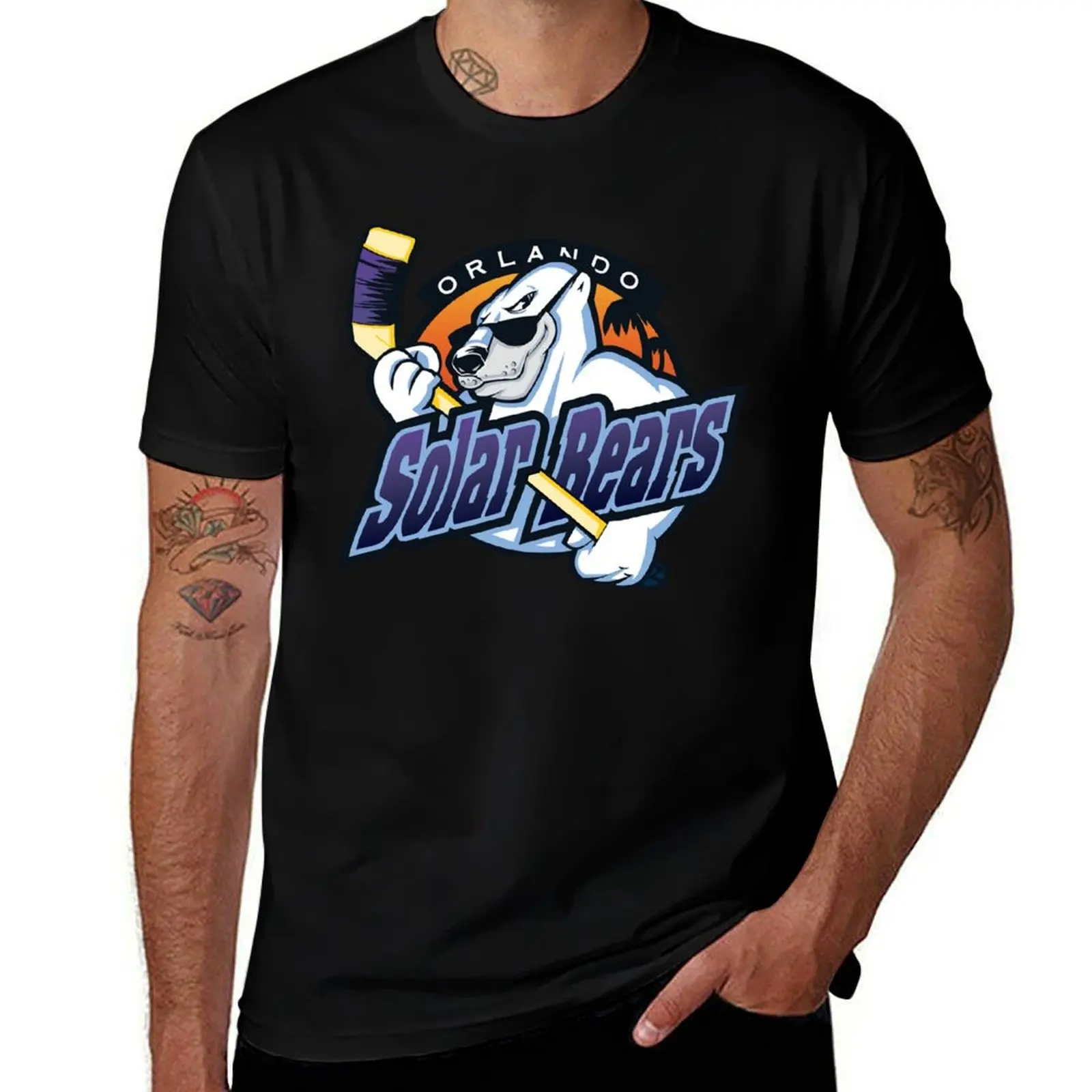 

Defunct Orlando Solar Bears IHL Hockey Team Logo T-Shirt Basic Short Sleeve T-Shirt for Men
