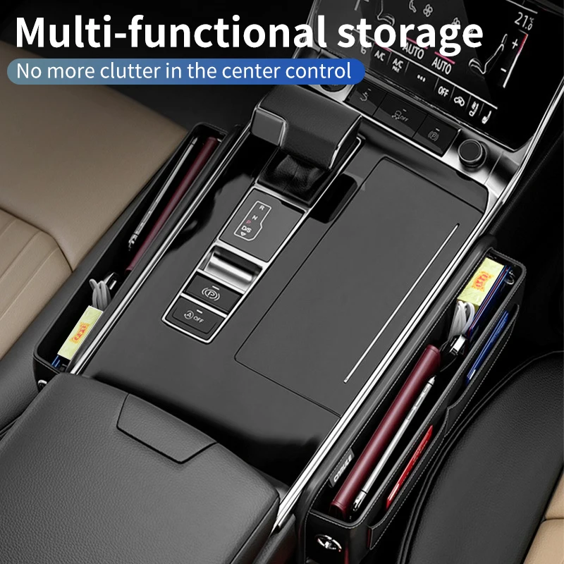 Multi-functional Car Seat Leather Storage Box Organiser Accessory For Perodua Axia Bezza Myvi Alza Ativa Aruz 5