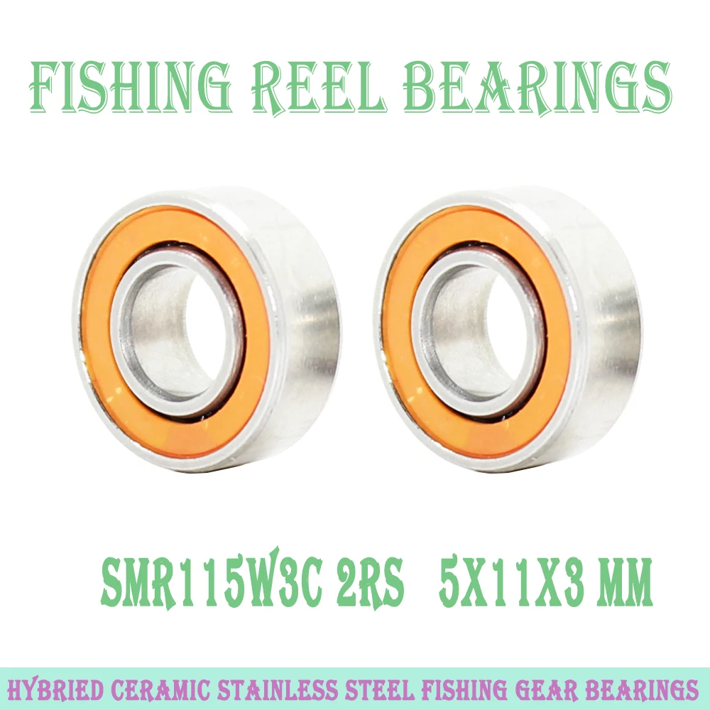 

SMR115 2OS W3 Bearing 5x11x3 mm CB ABEC7 Stainless Steel Hybrid Ceramic Bearing DRY Ocean Fishing Reels Ball Bearings SMR115C W3